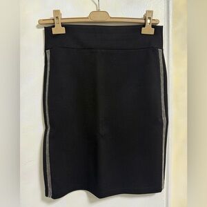 Alice Blue Black Pencil Skirt with Silver Trim